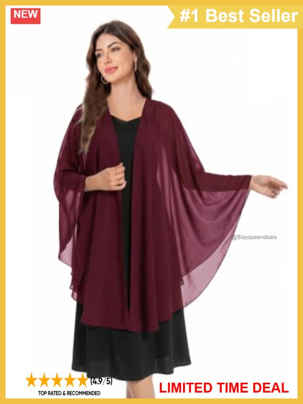 Chiffon Shawl Wrap for Evening Dress Wedding Party Women One Size